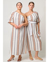 Bahia One Shoulder Dress Cayman Stripe