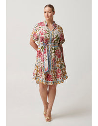 Clementine Linen Viscose Shirtdress Azalea Fields