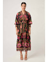 Carmen Silk Cotton Print Maxi Dress Anthos Lotos