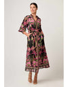 Carmen Silk Cotton Print Maxi Dress Anthos Lotos