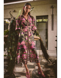 Carmen Silk Cotton Print Maxi Dress Anthos Lotos