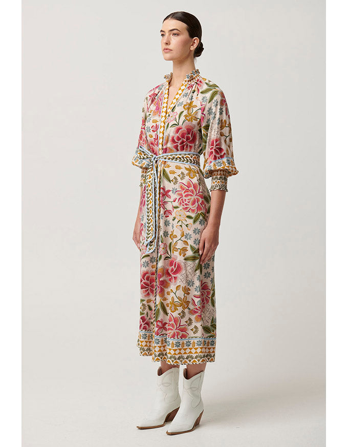 Carmen Viscose Linen Maxi Dress Azalea Fields