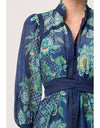 Renata Silk Shirred Cuff Dress Mariposa Zafiro