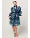 Renata Silk Shirred Cuff Dress Mariposa Zafiro