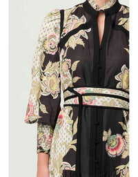 Espada Linen/Viscose Maxi Dress Mariposa Nero