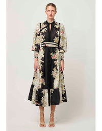 Espada Linen/Viscose Maxi Dress Mariposa Nero
