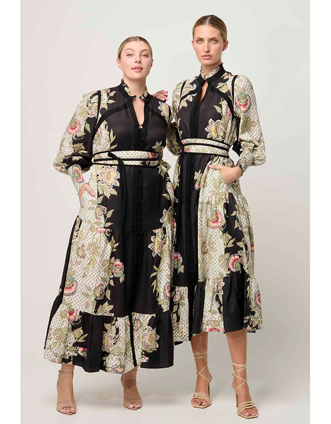 Espada Linen/Viscose Maxi Dress Mariposa Nero