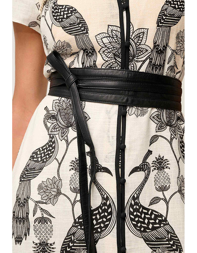 Xanthia Diamond Smock Yoke Dress Imperial Stone