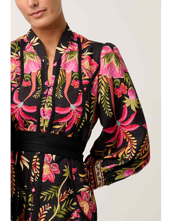 Aurelia Viscose Dobby Print Dress Anthos Lotos