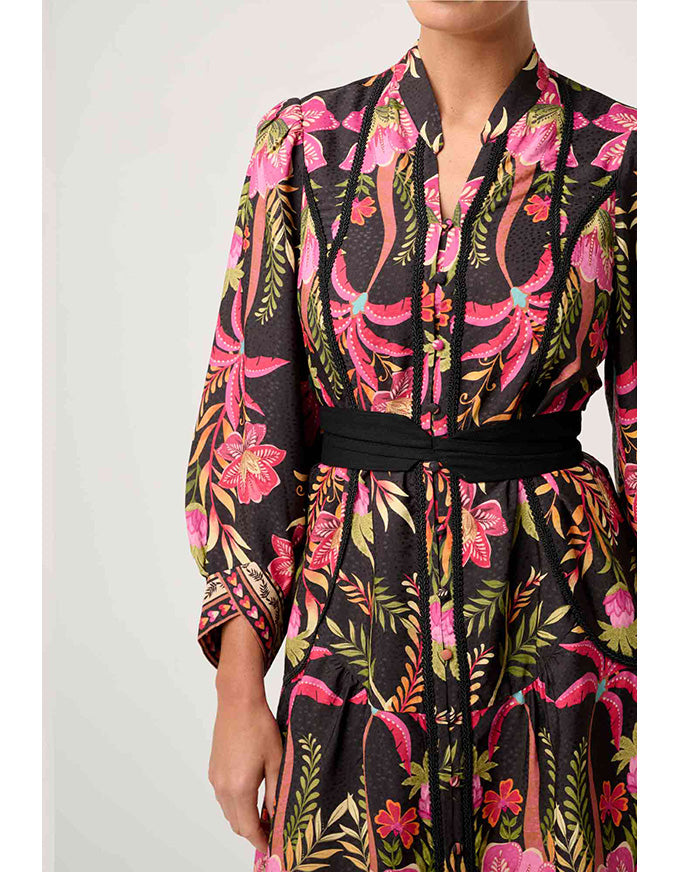 Aurelia Viscose Dobby Print Dress Anthos Lotos