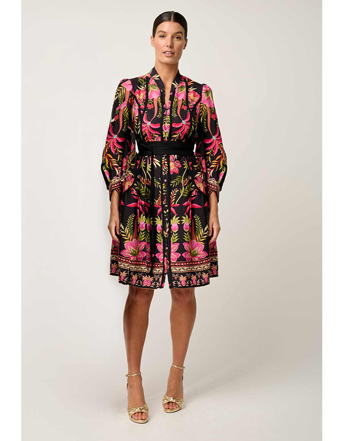 Aurelia Viscose Dobby Print Dress Anthos Lotos