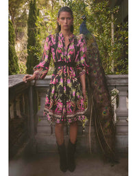 Aurelia Viscose Dobby Print Dress Anthos Lotos