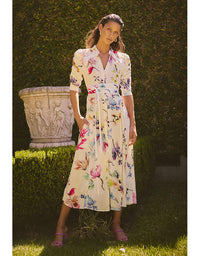 Xenia Contrast Trim Dress Plume Blossom