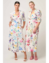 Xenia Contrast Trim Dress Plume Blossom