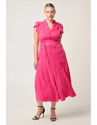 Athena Flutter Sleeve Dress Celosia Pink