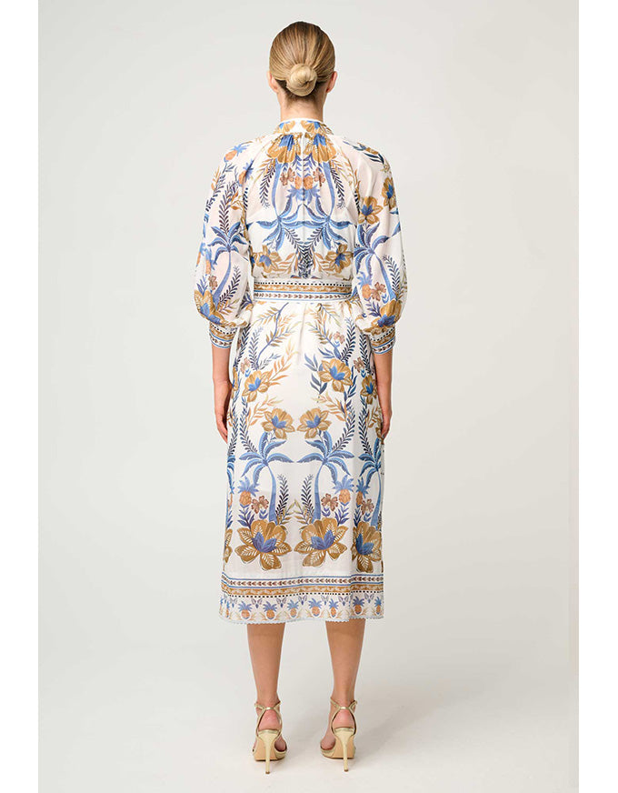 Carmen Cotton Silk Maxi Dress Golden Medina