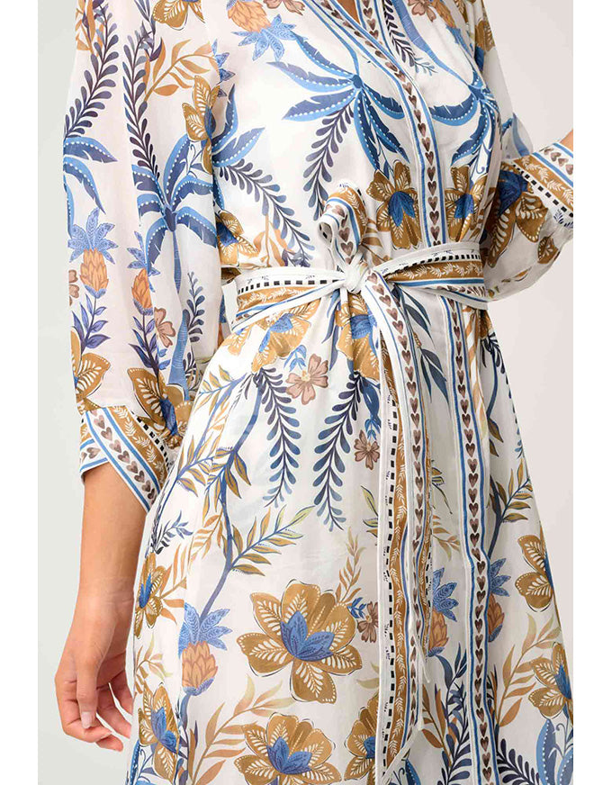 Carmen Cotton Silk Maxi Dress Golden Medina