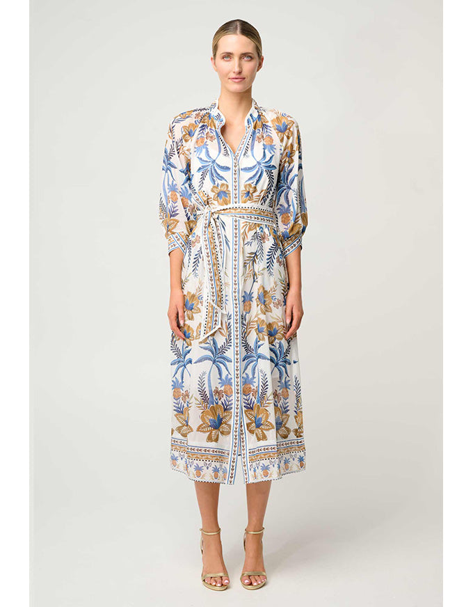 Carmen Cotton Silk Maxi Dress Golden Medina