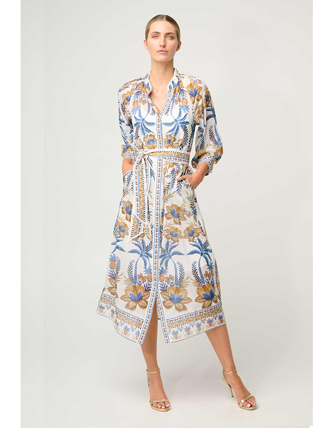 Carmen Cotton Silk Maxi Dress Golden Medina