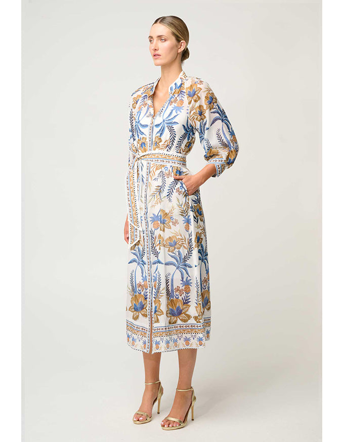 Carmen Cotton Silk Maxi Dress Golden Medina