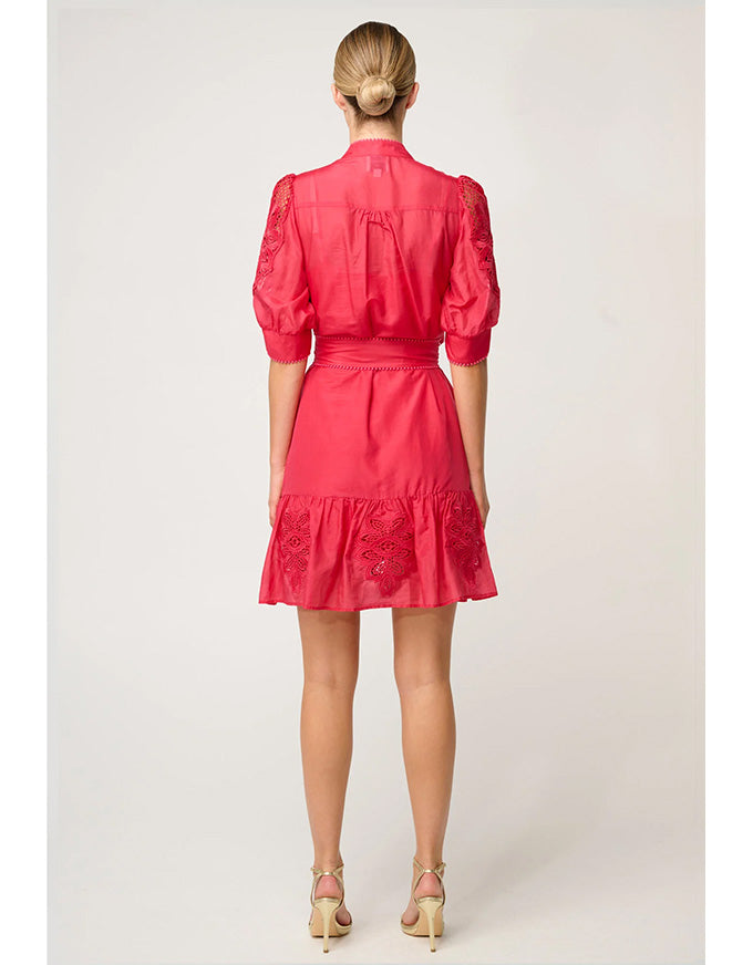 Jamila Silk Cotton Dress Ruby