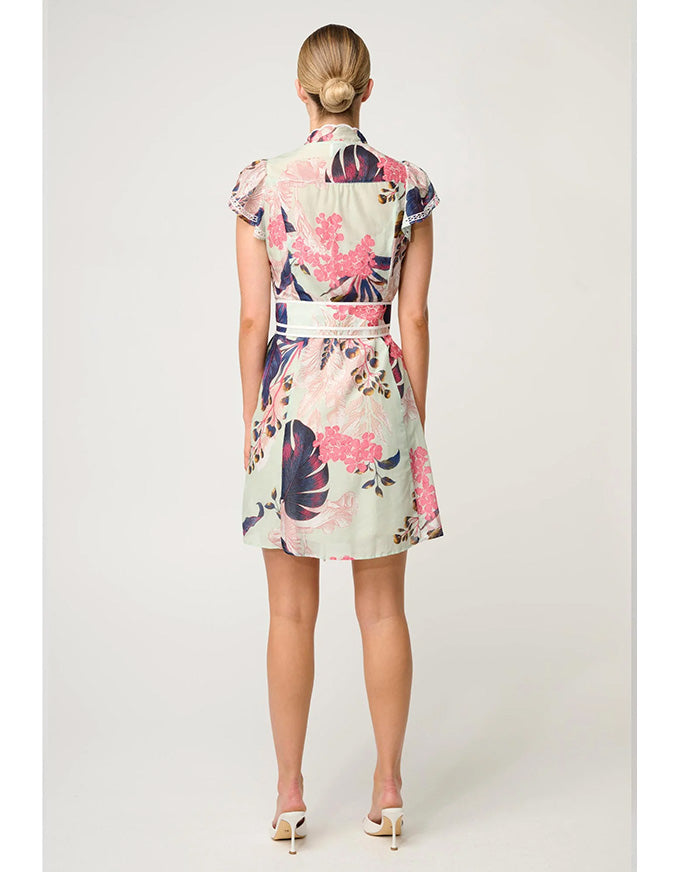 Nisreen Silk Cotton Flutter Dress Oasis Flora