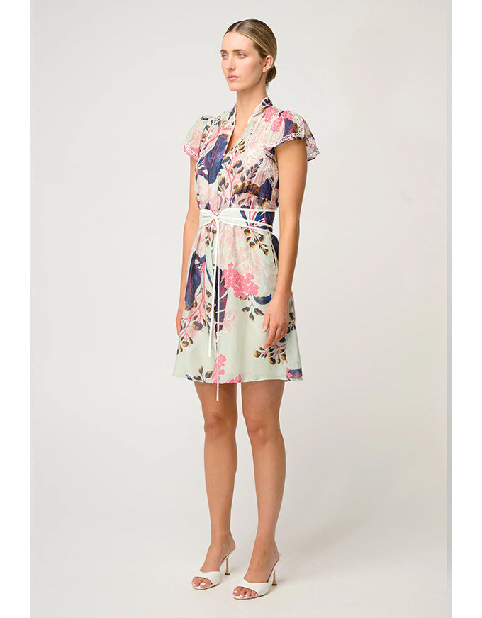 Nisreen Silk Cotton Flutter Dress Oasis Flora