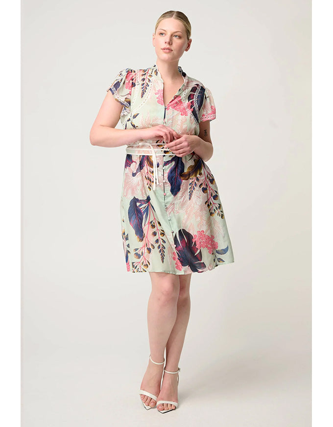 Nisreen Silk Cotton Flutter Dress Oasis Flora