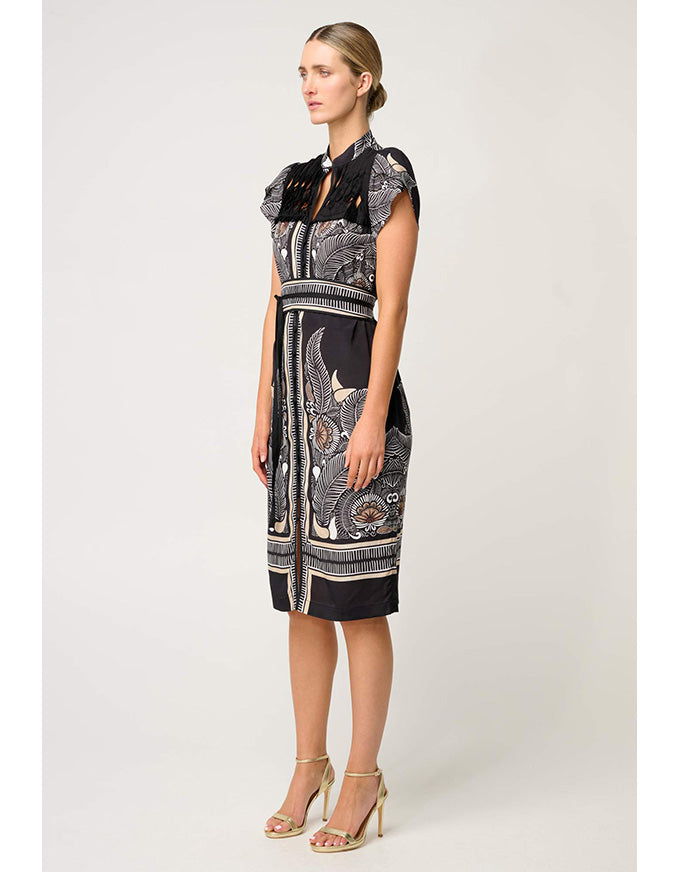 Maha Diamond Smock Dress Onyx Casablanca