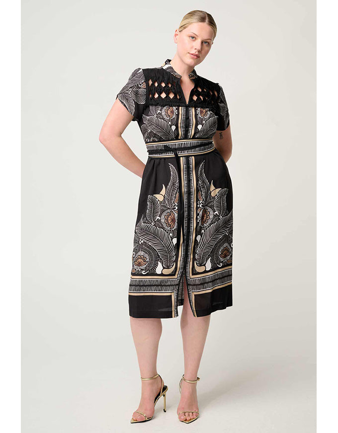 Maha Diamond Smock Dress Onyx Casablanca