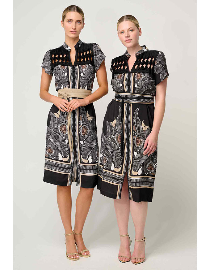 Maha Diamond Smock Dress Onyx Casablanca