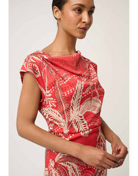 Monique Draped Neck Column Dress Crimson Palms
