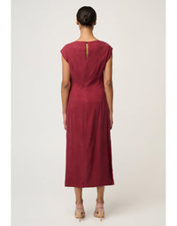 Monique Draped Neck Column Dress Ruby
