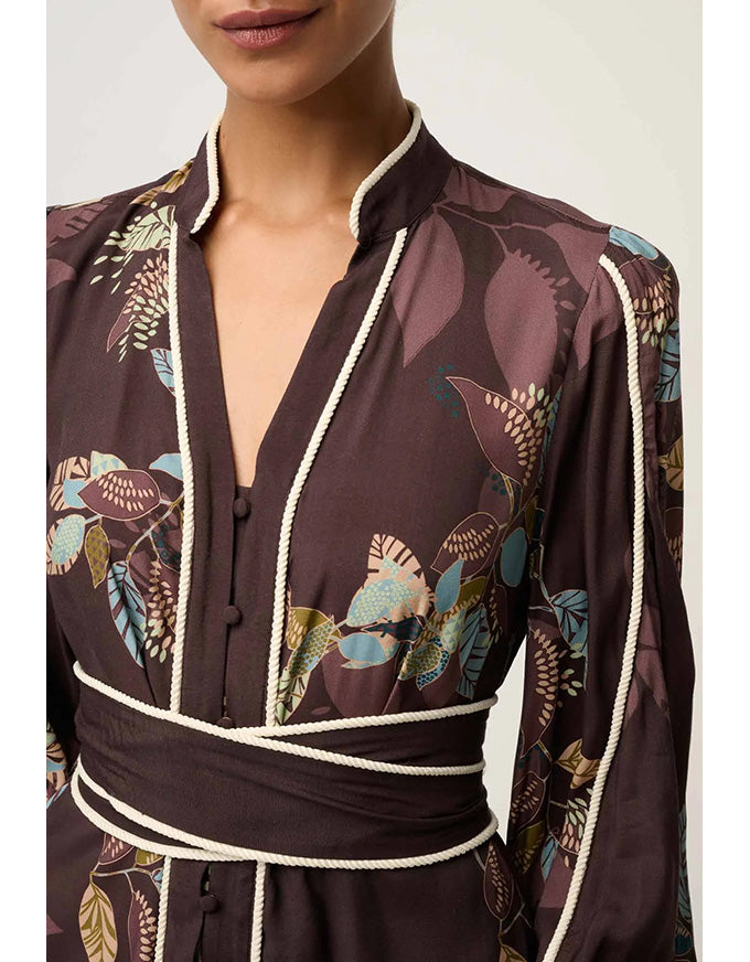 Camille Faile Curved Hem Dress Ember Vines
