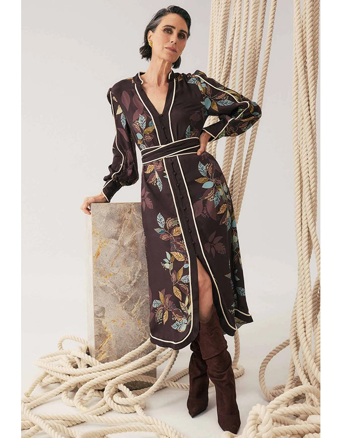 Camille Faile Curved Hem Dress Ember Vines