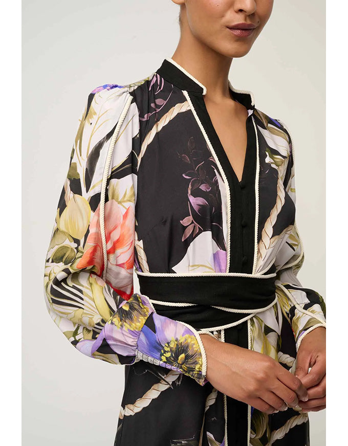 Camille Curved Hem Dress Tangled Blossom