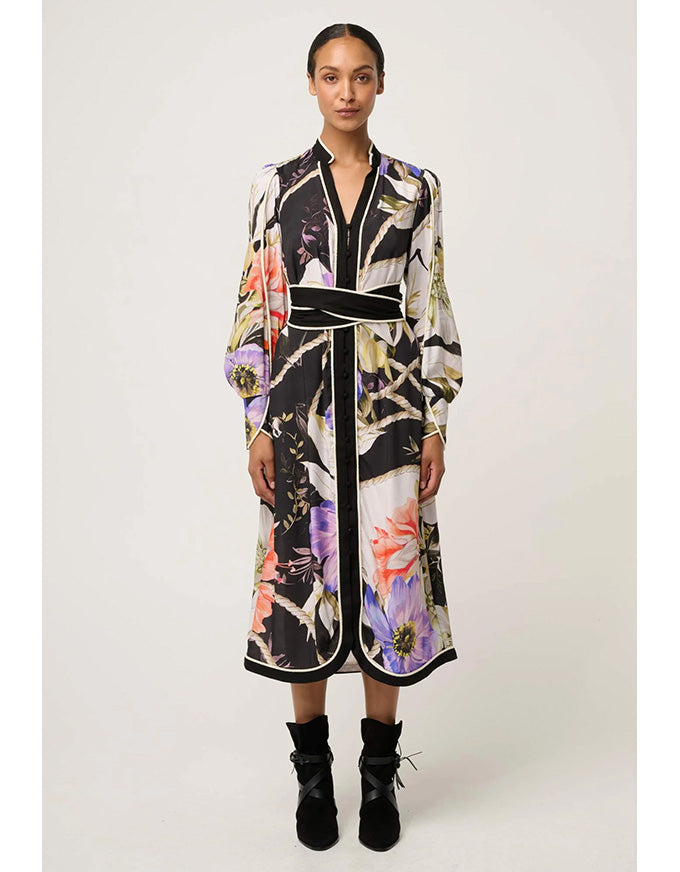 Camille Curved Hem Dress Tangled Blossom