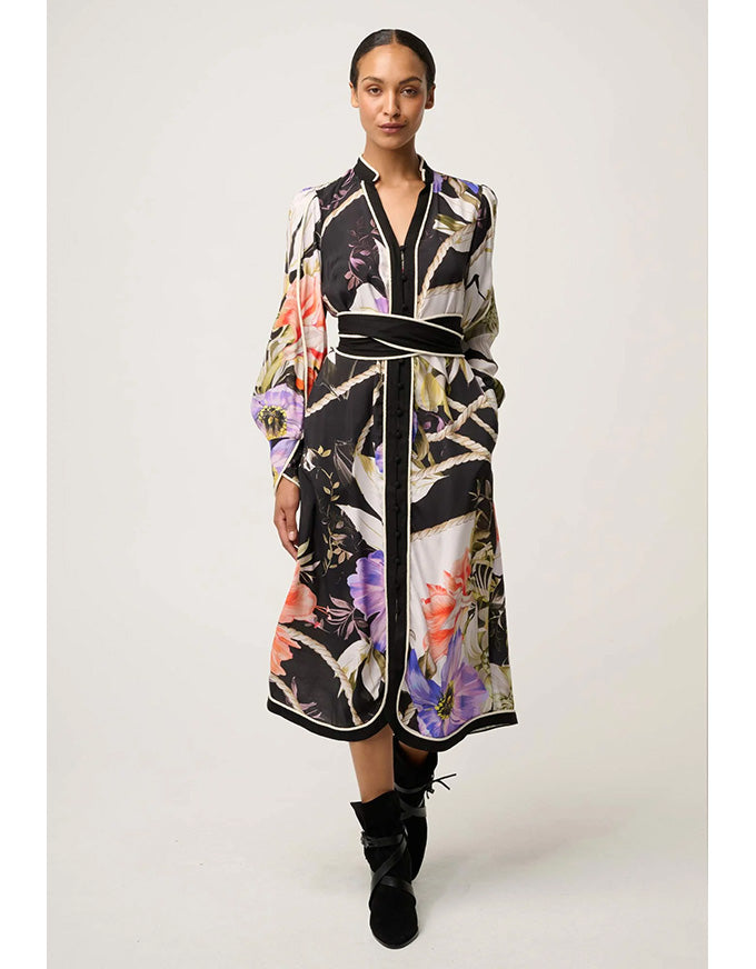 Camille Curved Hem Dress Tangled Blossom