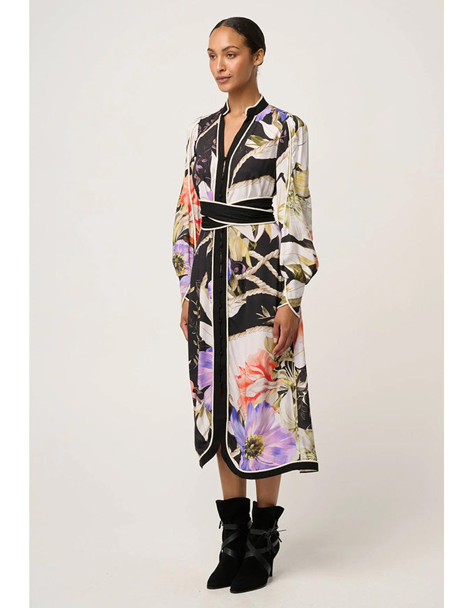 Camille Curved Hem Dress Tangled Blossom