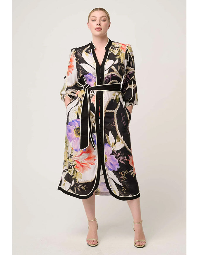 Camille Curved Hem Dress Tangled Blossom