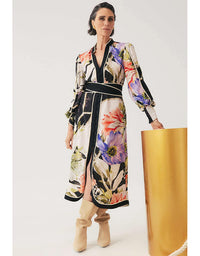 Camille Curved Hem Dress Tangled Blossom