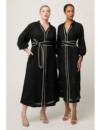 Rhea Placement Embroidered Tencel Maxi Dress