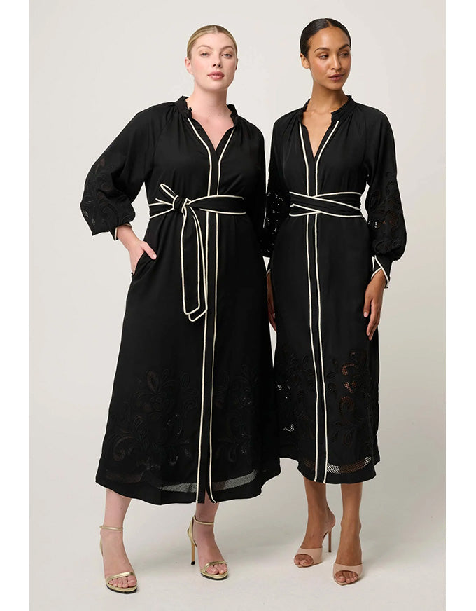 Rhea Placement Embroidered Tencel Maxi Dress