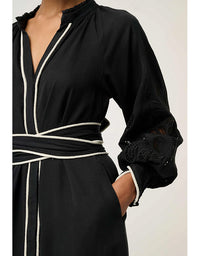 Rhea Placement Embroidered Tencel Maxi Dress