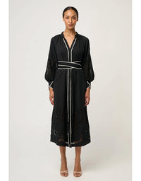 Rhea Placement Embroidered Tencel Maxi Dress