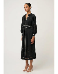 Rhea Placement Embroidered Tencel Maxi Dress