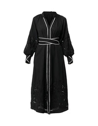 Rhea Placement Embroidered Tencel Maxi Dress
