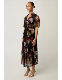 Ceres Sheer Chiffon Dress - Sunset Orchid