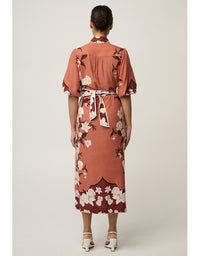 Gisela Linen Midi Dress Amber Vine