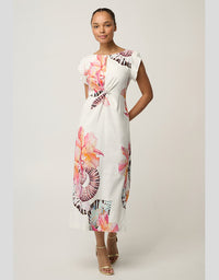 Geneva Twist Midi Dress Nautilus Bloom